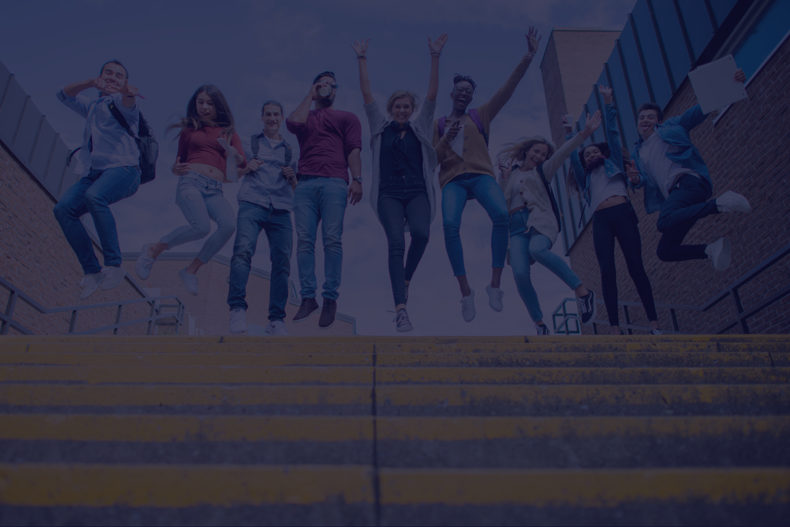 Students jumping on last day of school