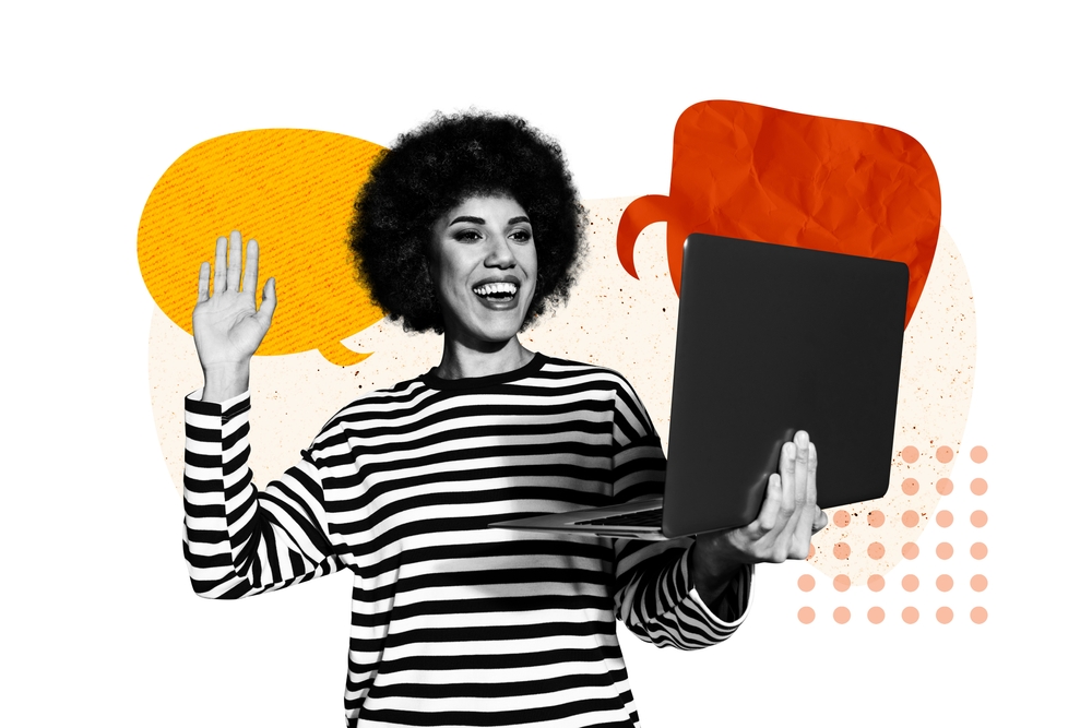 Remote work engagement in virtual team meeting with distributed employees collaborating effectively